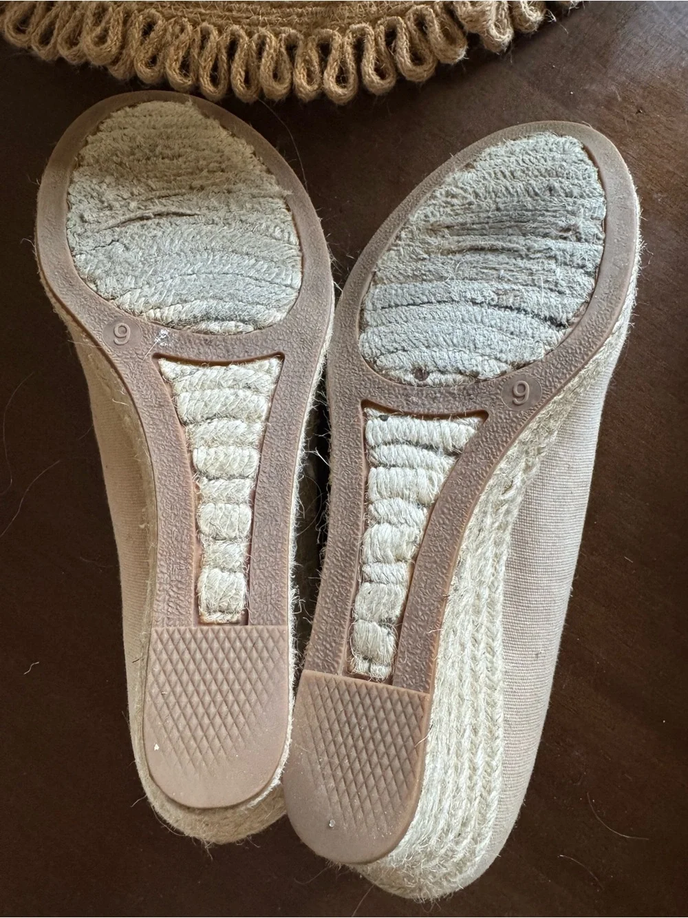 J. Crew Beige Canvas Espadrille Wedge Slip-On Heels Size 9